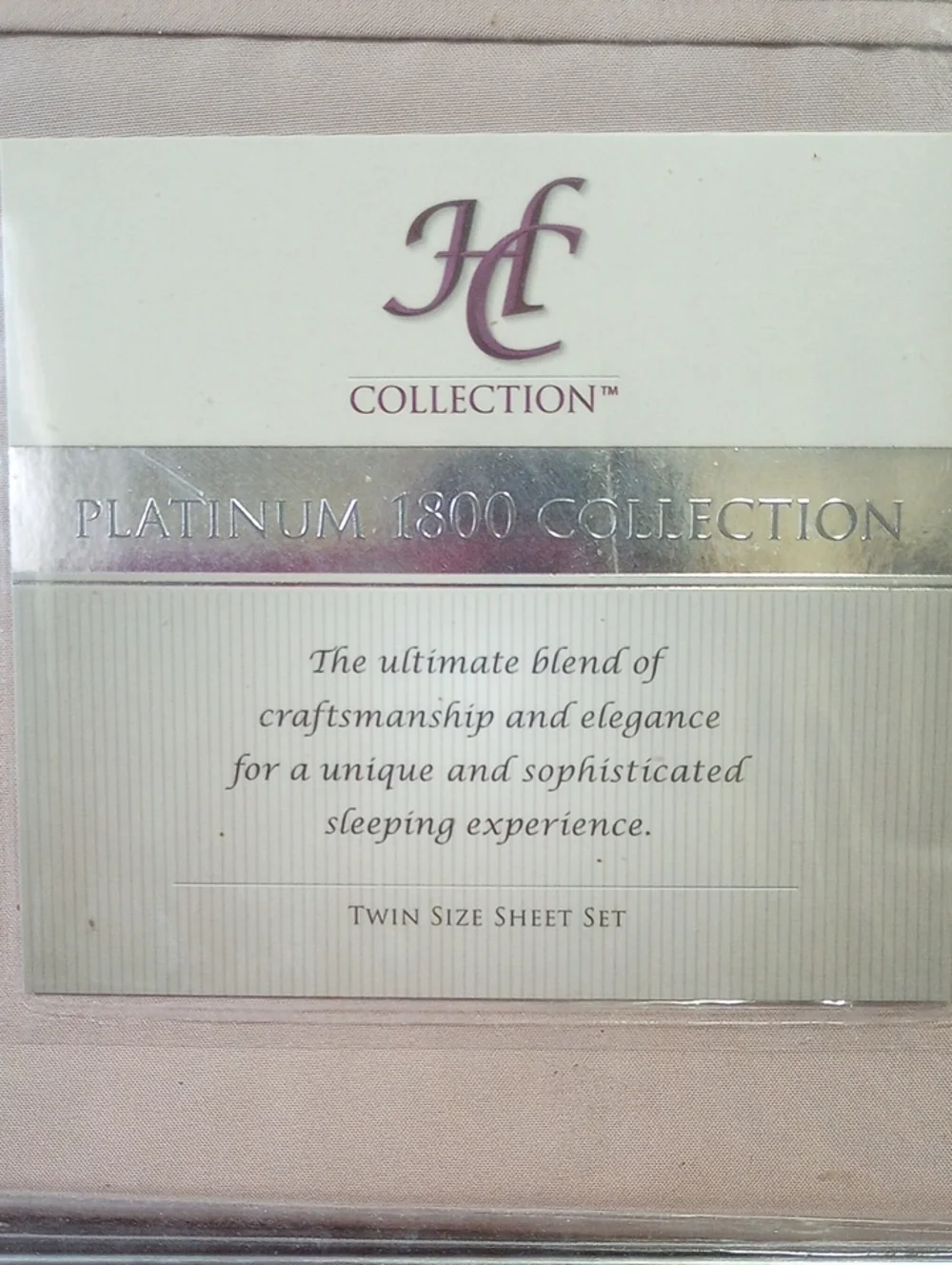 NWT HC Collection Platinum 1800 Tan Beige Twin Size Sheet Set